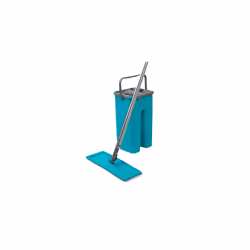 Beldray LA067234EU Space Saving Flat Head Microfibre Mop and Bucket Set, Built-in Wringer & Dirt-Removing Scraper, Compact fo ...