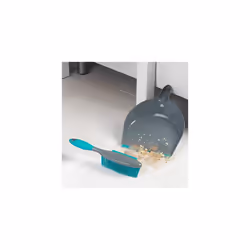 Beldray LA069351EU Pet Plus+ Rubber Dustpan with Brush Set | Compact Design | Grey/Turquoise, 30 x 22 x 7.5 cm