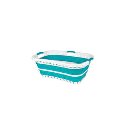 LA072979TQEU Collapsible Laundry Basket â Foldable Clothes Hamper, 37L Pop-Up Storage Container/Organizer, Portable Washing Tub, Oval Hip Hugger