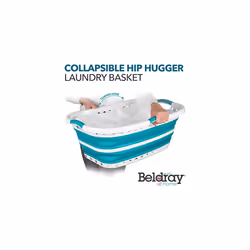 LA072979TQEU Collapsible Laundry Basket â Foldable Clothes Hamper, 37L Pop-Up Storage Container/Organizer, Portable Washing Tub, Oval Hip Hugger