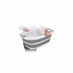 Beldray LA072979GRYEU Collapsible Hip Hugger Laundry Basket, Curved & Shaped To Fit The Body, Easy Fold Basket, Non-Slip 2 Wa ...