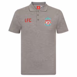 Liverpool FC Official Football Gift Mens Crest Polo Shirt - Grey, Small