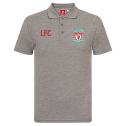 Liverpool FC Official Football Gift Mens Crest Polo Shirt - Grey, Small