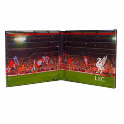 Liverpool FC Official Football Gift Embossed Crest Wallet Black - Black Stadium