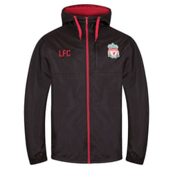 Liverpool FC Official Football Gift Mens Shower Jacket Windbreaker - Black, Large