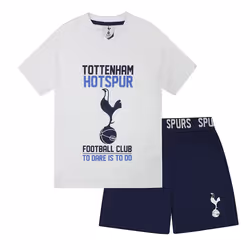 Tottenham Hotspur FC Official Football Gift Boys Short Pyjamas - White, 6-7 Years