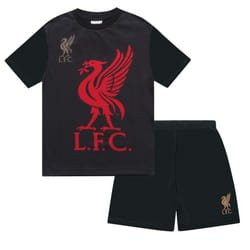 Liverpool FC Official Football Gift Boys Short Pyjamas - Black, 4-5 Years