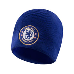 Chelsea FC Official Football Gift Kids Knitted Bronx Beanie Hat Crest - Royal Beanie