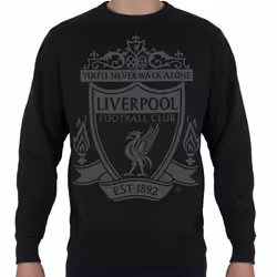 Liverpool FC Official Football Gift Mens Crest Sweatshirt Top - Black, Small