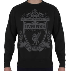 Liverpool FC Official Football Gift Mens Crest Sweatshirt Top - Black, Medium
