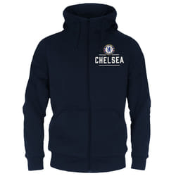 Chelsea FC Official Football Gift Mens Fleece Zip Hoody - Navy Blue, 2XL