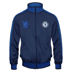 Chelsea FC Official Football Gift Boys Retro Track Top Jacket - Navy Blue, 6-7 Years