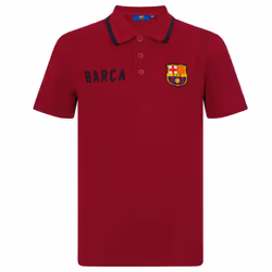 FC Barcelona Official Football Gift Boys Crest Polo Shirt Blue - Red, 12-13 Years