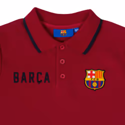 FC Barcelona Official Football Gift Boys Crest Polo Shirt Blue - Red, 12-13 Years