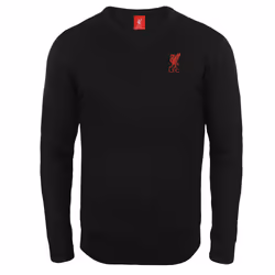 Liverpool FC Official Football Gift Mens Crest Knitted Jumper - Black, Small