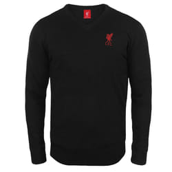 Liverpool FC Official Football Gift Mens Crest Knitted Jumper - Black, Small