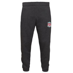 Liverpool FC Boys Joggers Jog Pants Slim Fit Fleece Kids OFFICIAL Football Gift - Charcoal Grey, 8-9 Years