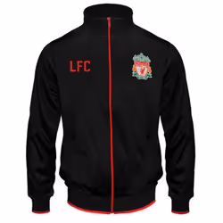 Liverpool FC Official Football Gift Boys Retro Track Top Jacket - Black, 4-5 Years