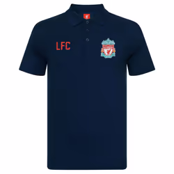 Liverpool FC Official Football Gift Boys Crest Polo Shirt - Navy Blue, 4-5 Years