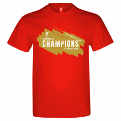 Liverpool FC Official Gift Mens Kids 6 Times Champions League Winners T-Shirt - Red, XL
