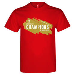 Liverpool FC Official Gift Mens Kids 6 Times Champions League Winners T-Shirt - Red, XL