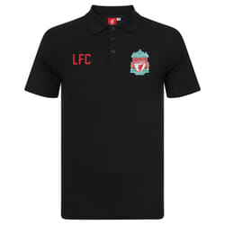 Liverpool FC Official Football Gift Boys Crest Polo Shirt - Black LFC, 2-3 Years