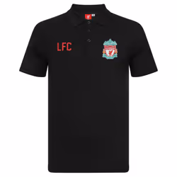 Liverpool FC Official Football Gift Boys Crest Polo Shirt - Black LFC, 8-9 Years