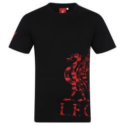 Liverpool FC Official Football Gift Mens Graphic T-Shirt - Black Sleeve Logo, XL