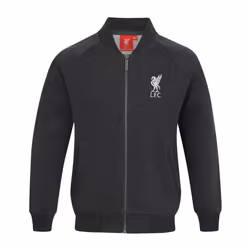 Liverpool FC Official Football Gift Boys Retro Varsity Baseball Jacket - Charcoal Grey, 2-3 years