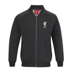 Liverpool FC Official Football Gift Boys Retro Varsity Baseball Jacket - Charcoal Grey, 2-3 years