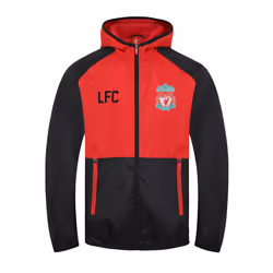 Liverpool FC Official Football Gift Boys Shower Jacket Windbreaker - Black Red, 2-3 Years