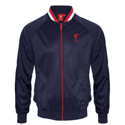 Liverpool FC Official Football Gift Mens Retro Track Top Jacket - Navy Stripe Collar, 3XL
