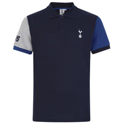 Tottenham Hotspur FC Official Football Gift Mens Crest Polo Shirt - Navy Contrast Sleeve, Large