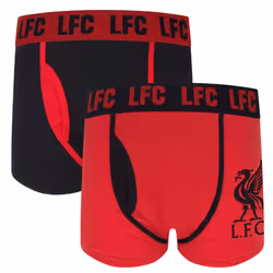 Liverpool FC Official Football Gift Mens Crest Premium Boxer Shorts - Red 2 Pack, XL