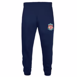 Liverpool FC Official Football Gift Boys Slim Fit Fleece Joggers Jog Pants - Navy Crest, 6-7 Years