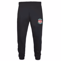 Liverpool FC Boys Joggers Jog Pants Slim Fit Fleece Kids OFFICIAL Football Gift - Black Crest, 6-7 Years