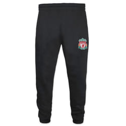 Liverpool FC Boys Joggers Jog Pants Slim Fit Fleece Kids OFFICIAL Football Gift - Black Crest, 6-7 Years