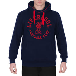 Liverpool FC Official Football Gift Mens Graphic Fleece Hoody - Navy Blue, Small