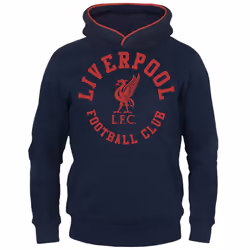 Liverpool FC Boys Hoody Fleece Graphic Kids OFFICIAL Football Gift - Navy Blue, 6-7 Years