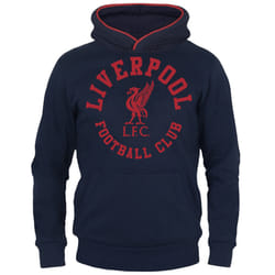 Liverpool FC Boys Hoody Fleece Graphic Kids OFFICIAL Football Gift - Navy Blue, 6-7 Years