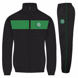 Celtic FC Boys Tracksuit Jacket & Pants Set Kids OFFICIAL Football Gift - Black, 6-7 Years
