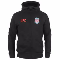 Liverpool FC Official Football Gift Boys Fleece Zip Hoody - Black, 4-5 Years