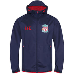 Liverpool FC Official Football Gift Mens Shower Jacket Windbreaker - Navy Peak Hood, Medium
