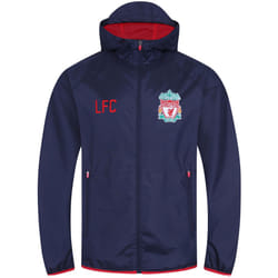 Liverpool FC Official Football Gift Boys Shower Jacket Windbreaker - Navy Peak Hood, 2-3 Years