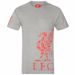 Liverpool FC Official Football Gift Mens Graphic T-Shirt - Grey Sleeve Logo, XL