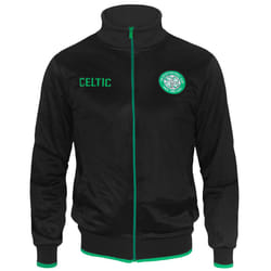 Celtic FC Official Football Gift Mens Retro Track Top Jacket - Black, Medium