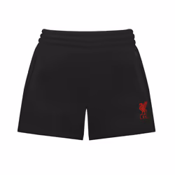 Liverpool FC Official Football Gift Boys Kids Fleece Jogger Shorts - Black, 6-7 Years