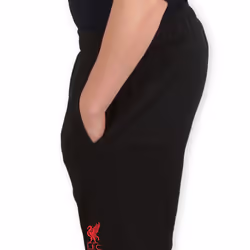Liverpool FC Official Football Gift Boys Kids Fleece Jogger Shorts - Black, 6-7 Years