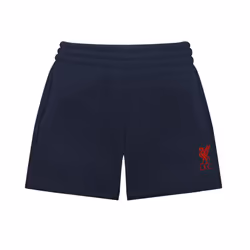 Liverpool FC Official Football Gift Boys Kids Fleece Jogger Shorts - Navy Blue, 10-11 Years