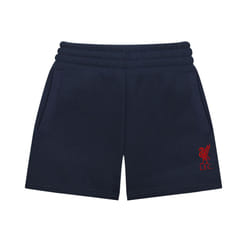 Liverpool FC Official Football Gift Boys Kids Fleece Jogger Shorts - Navy Blue, 10-11 Years